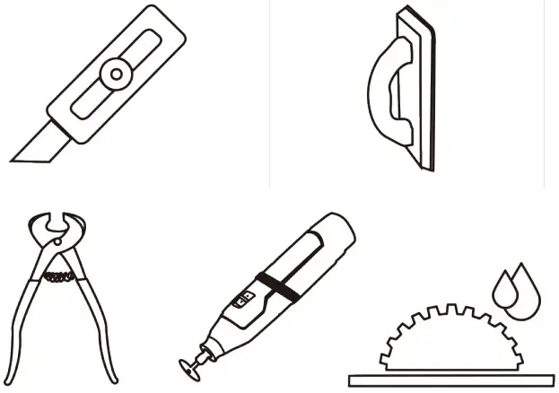 sunwings ST LSS001 BST 5 Gray 11 5 in x 10 7 in Natural Marble Peel and Stick Tile - Tools