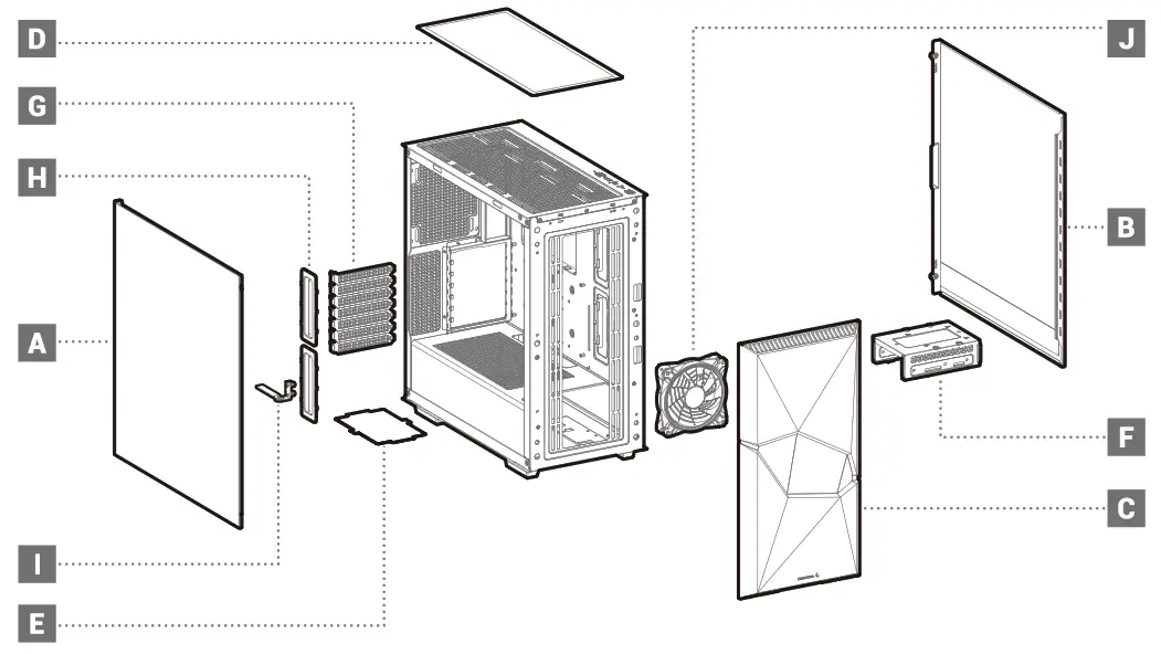 DEEPCOOL Cyclops Tempered Glass Side Panel Mid-Tower ATX Case - Case Feature
