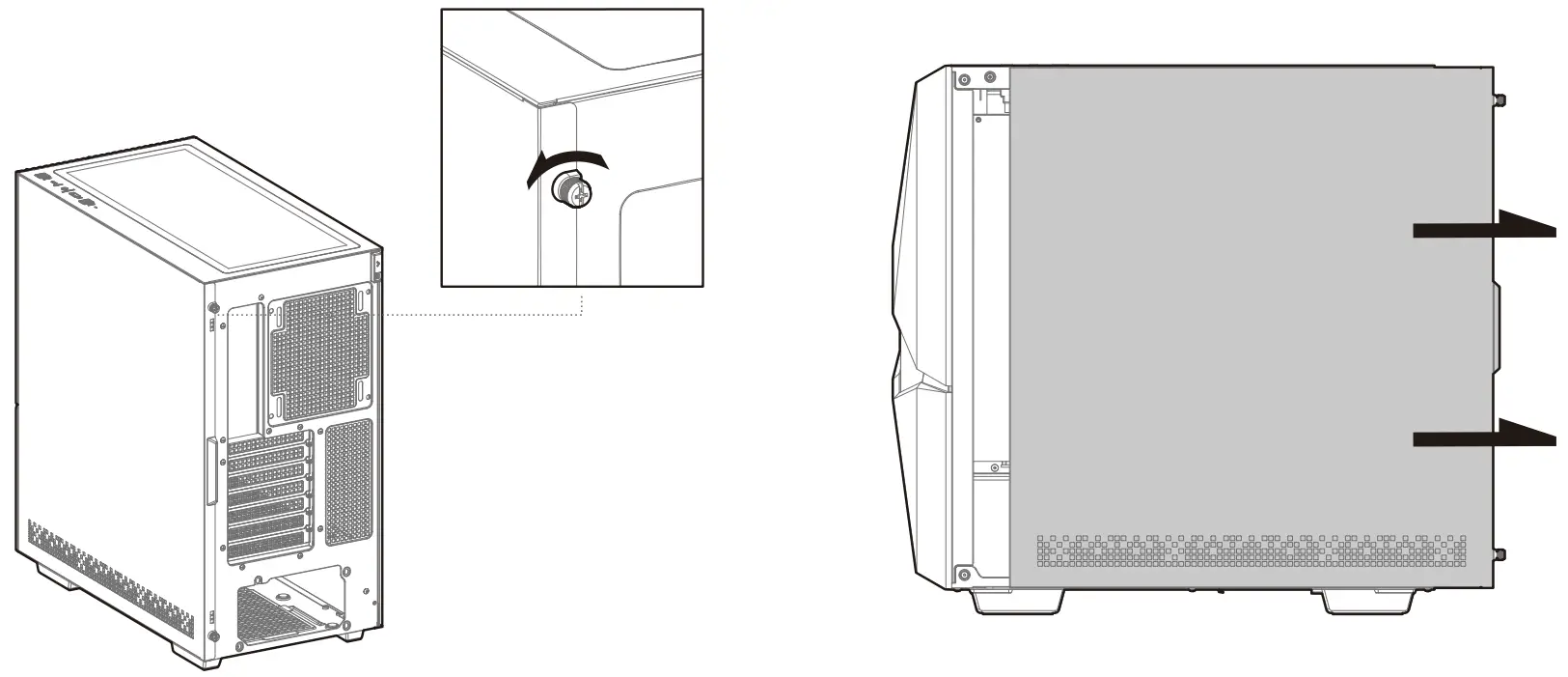 DEEPCOOL Cyclops Tempered Glass Side Panel Mid-Tower ATX Case - Removing The Metal Side Panel