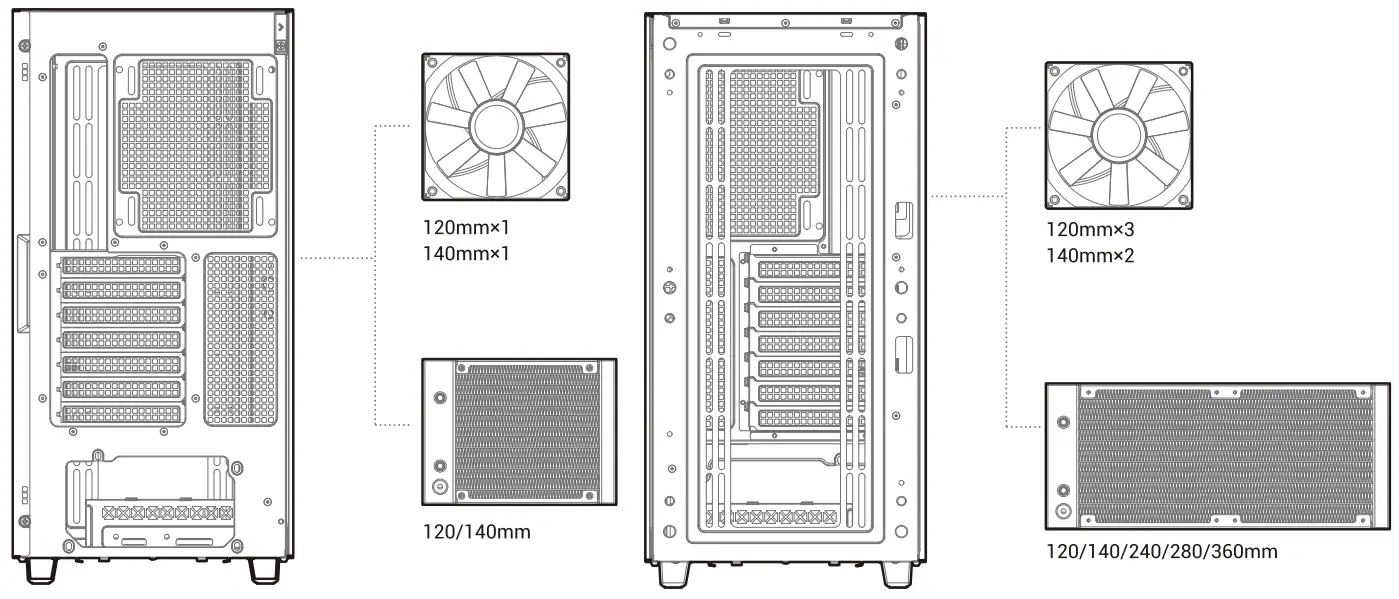 DEEPCOOL Cyclops Tempered Glass Side Panel Mid-Tower ATX Case - Specification 1