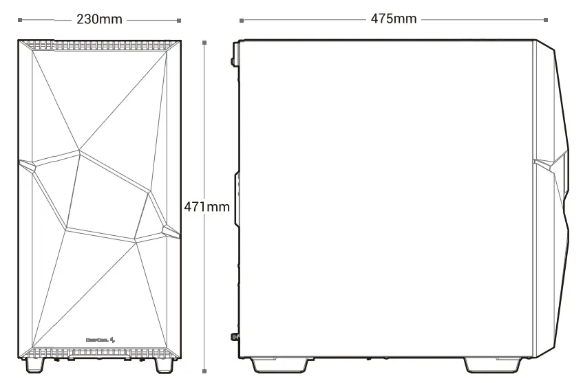 DEEPCOOL Cyclops Tempered Glass Side Panel Mid-Tower ATX Case - Specification