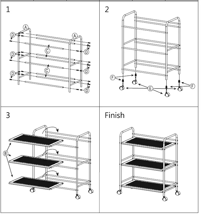 THE HOME DEPOT 9500103 3-Tier Metal Cart with Wheels-FIG-6