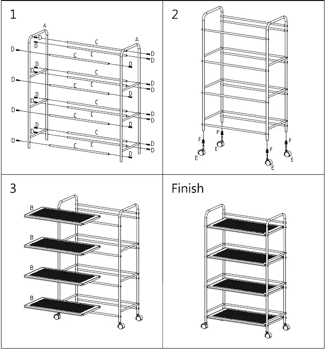 THE HOME DEPOT 9500103 3-Tier Metal Cart with Wheels-FIG-8