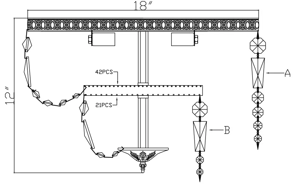CRYSTORAMA 724-EB-CL-SAQ Four Light Ceiling Mount -