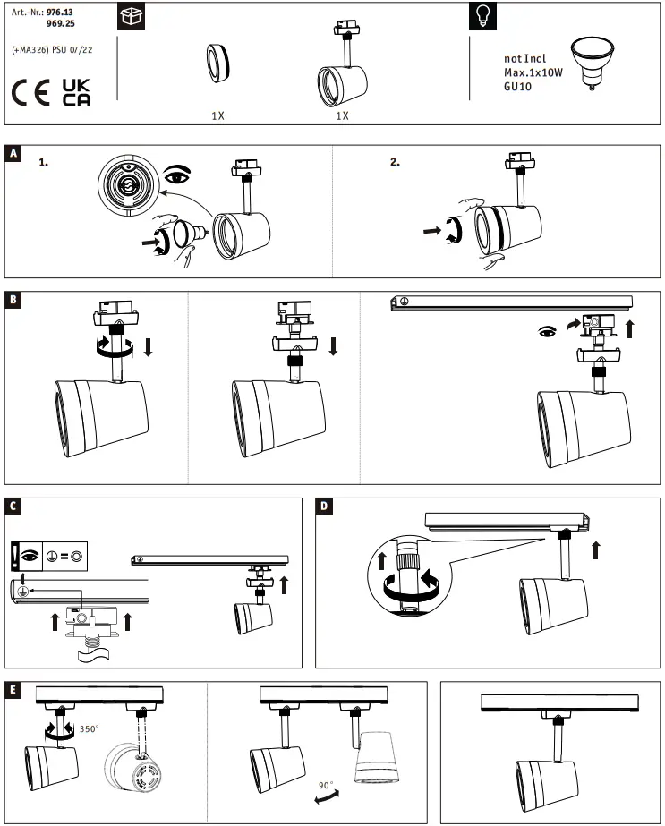 Paulmann 976.13 URail Rail Spot Light - Figure 1