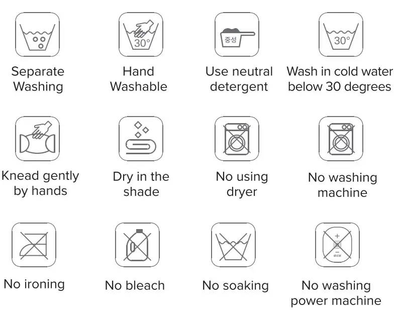 WASHING INSTRUCTIONS
