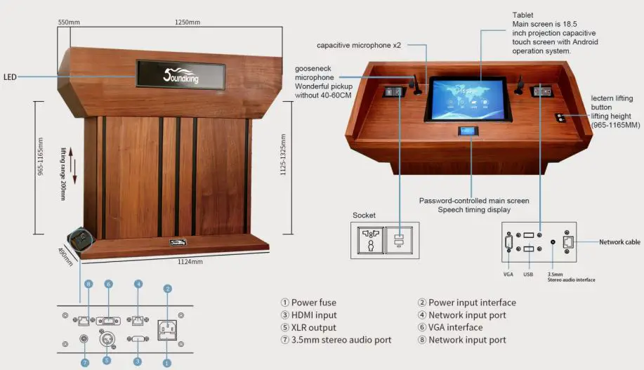 Soundking PT08 Intelligent Lifting Lectern-FIG12