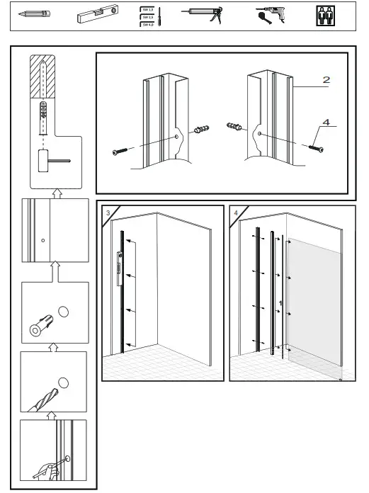 SANOTECHNIK BP100 Shower Screen Sanoflex Freedom II Black - fig 2