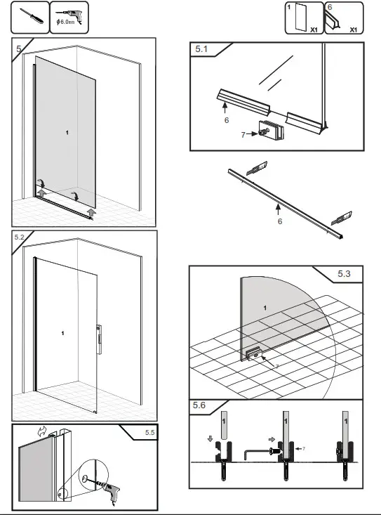 SANOTECHNIK BP100 Shower Screen Sanoflex Freedom II Black - fig 3