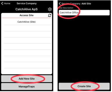 CATCHALIVE CAOne GoodNature Trap User Manual - Add site