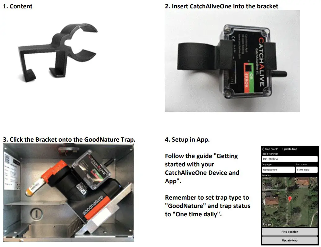 CATCHALIVE CAOne GoodNature Trap User Manual - Mounting CatchAliveOne on GoodNature A24
