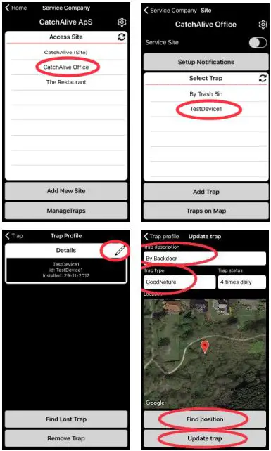 CATCHALIVE CAOne GoodNature Trap User Manual - Setting a trap with CatchAliveOne Device on a site
