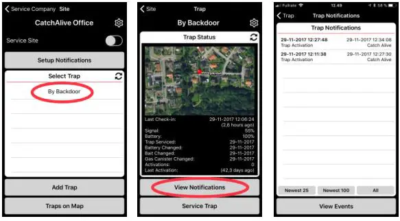 CATCHALIVE CAOne GoodNature Trap User Manual - To view notifications
