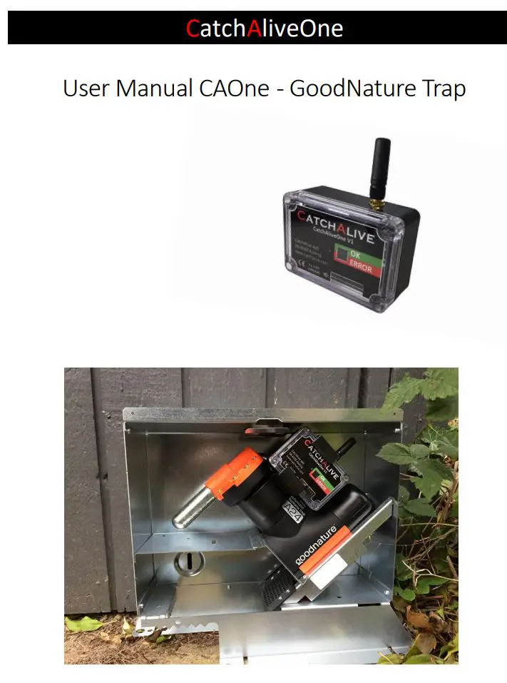 CATCHALIVE CAOne GoodNature Trap User Manual
