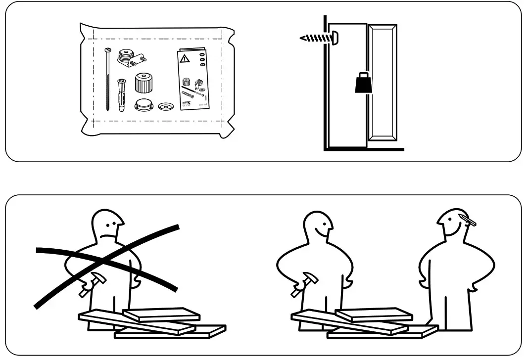 IKEA AA 2279317 2 Idanaes High Cabinet with Glass Doors and 1 Drawer - Product Overview 2