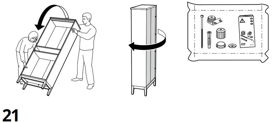 IKEA AA 2279317 2 Idanaes High Cabinet with Glass Doors and 1 Drawer - Product Overview 38