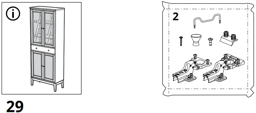 IKEA AA 2279317 2 Idanaes High Cabinet with Glass Doors and 1 Drawer - Product Overview 53