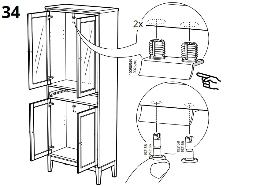 IKEA AA 2279317 2 Idanaes High Cabinet with Glass Doors and 1 Drawer - Product Overview 59