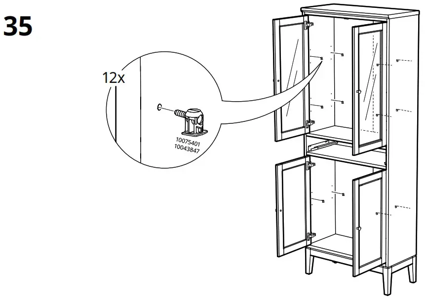 IKEA AA 2279317 2 Idanaes High Cabinet with Glass Doors and 1 Drawer - Product Overview 60