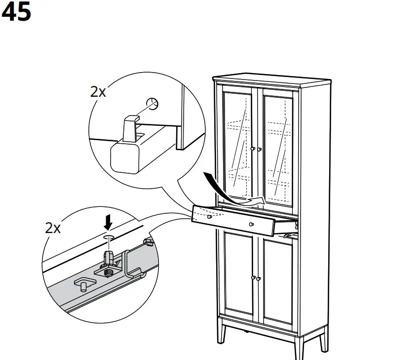IKEA AA 2279317 2 Idanaes High Cabinet with Glass Doors and 1 Drawer - Product Overview 71