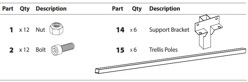 HYDROFARM-Active-Aqua-Rolling-Bench-Trellis-Support-Kit-fig 1