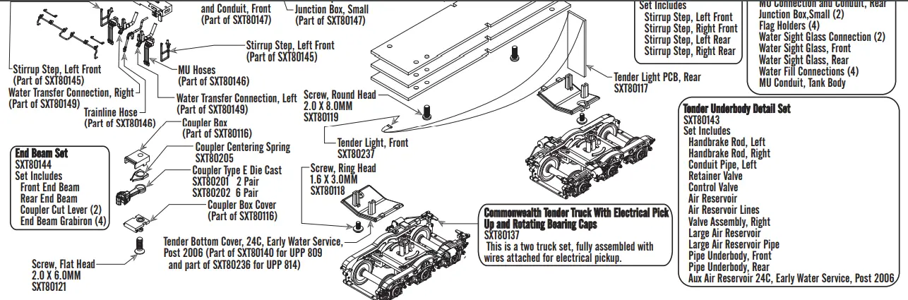 SCALE TRAINS SXT80235 Rivet Counter HO Scale Up Late Steam Excursion Water Tender Set - fig 1