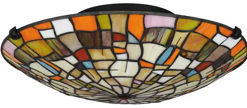 QUOIZEL TF5620MBK Tiffany 2 Light 17 inch Matte Black Flush Mount Ceiling Light
