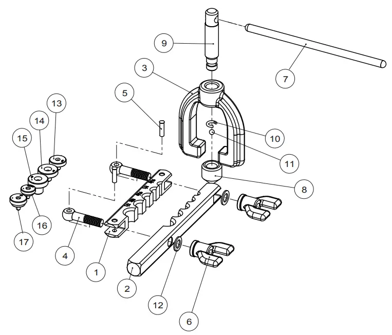 PITTSBURGH 58641 Double Flaring Tool Kit  - ordering parts