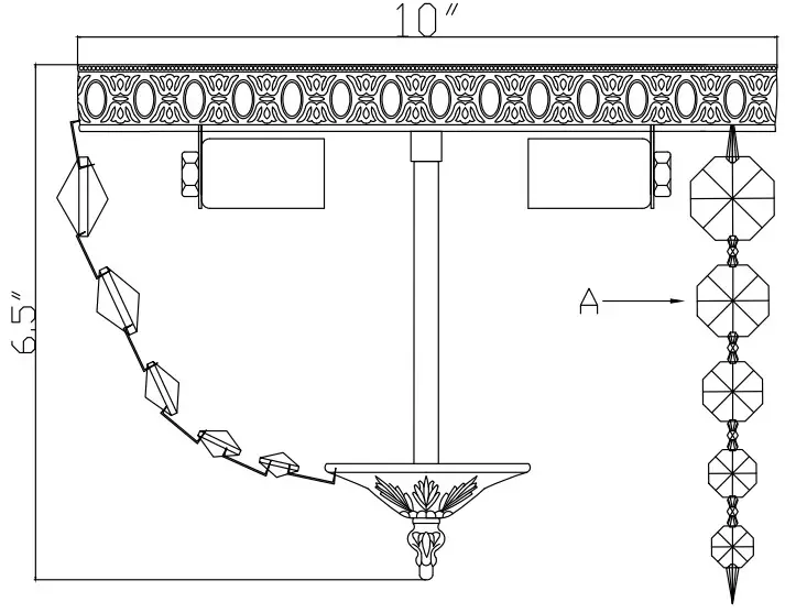 CRYSTORAMA 710 OB CL S Two Light Ceiling Mount -