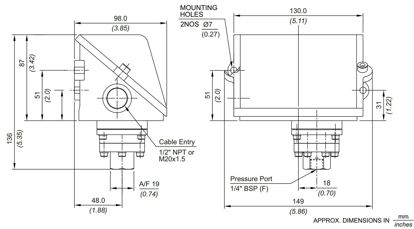 Orion INSTRUMENTS MT Series Hydraulic Diaphragm Switch - fig 1