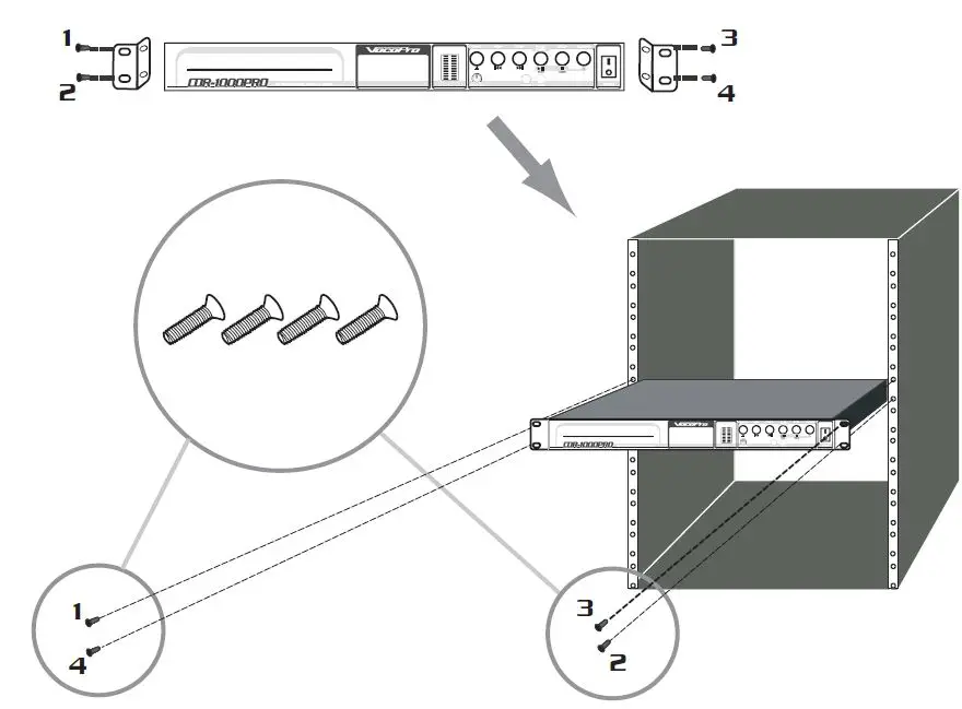 VocoPro CDR-1000 Pro Professional Single Space CD Recorder and Player-fig- (4)