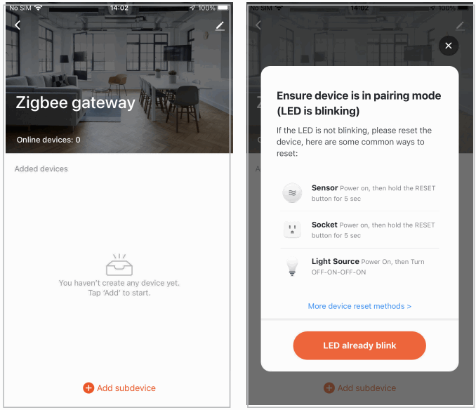 Moes ZB TDA9 RCW E27 MS Smart Light Bulb - network condition