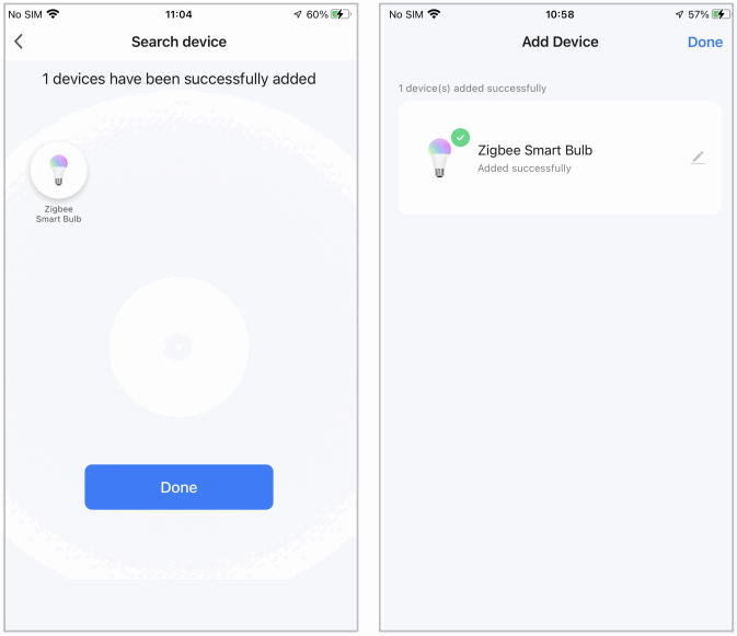 Moes ZB TDA9 RCW E27 MS Smart Light Bulb - successfully