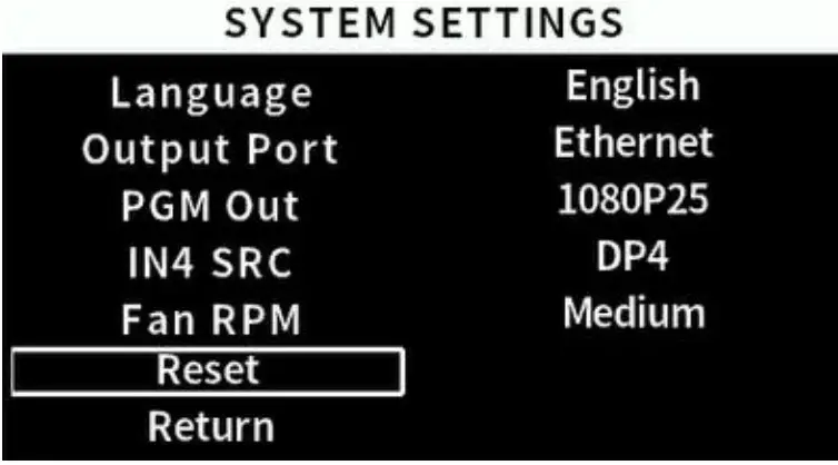 System Settings