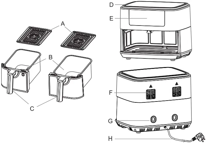 HADEN 206978 Dual Basket Air Fryer A2