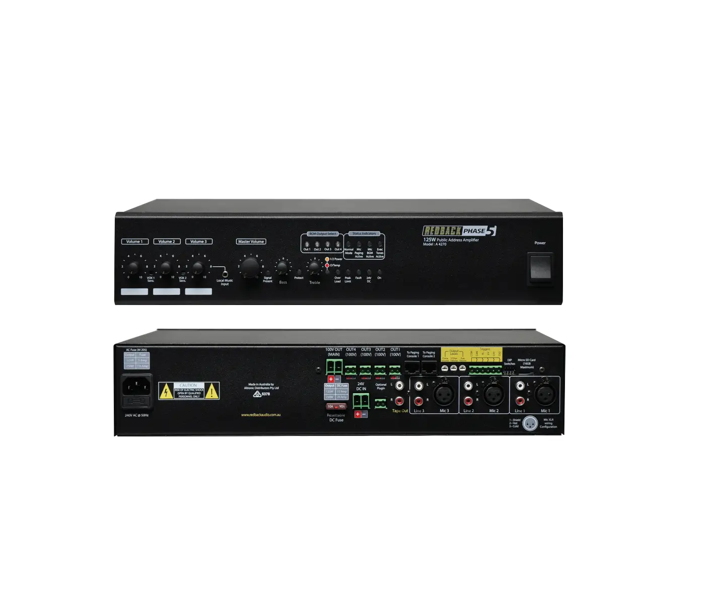 Redback A4270 100v Pa Mixer Amplifier User Manual Redback A4270 100v Pa Mixer Amplifier User Manual