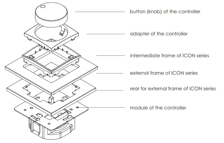 Karlik IRO-2 Electronic Lighting Controller with Push and Rotary Button for LED Lamps - Diogram1