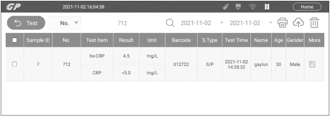 Results Inquiry by No.