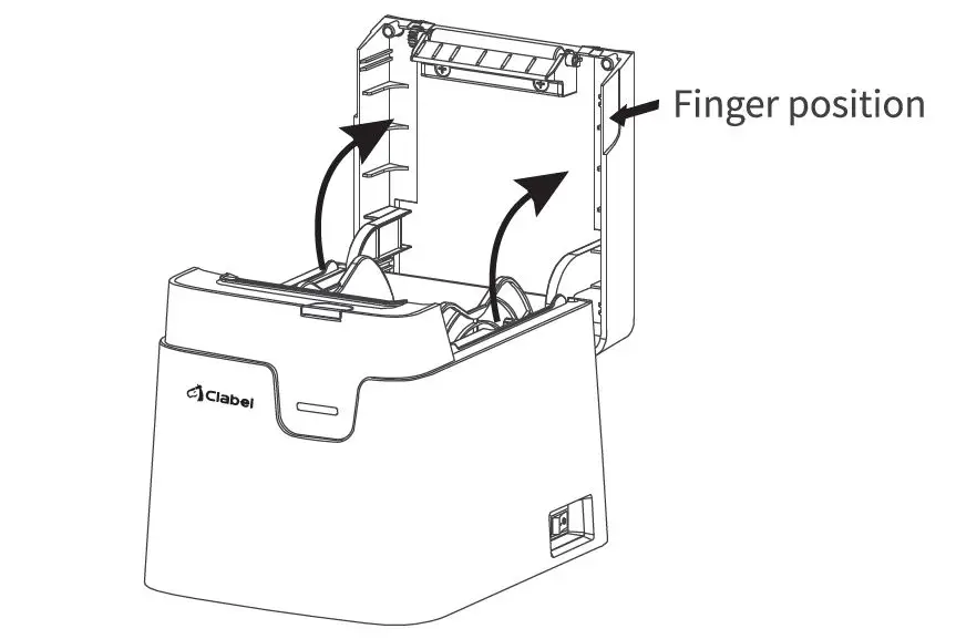 Clabel CT221D Label Printer - Pull up the finger positions on both sides