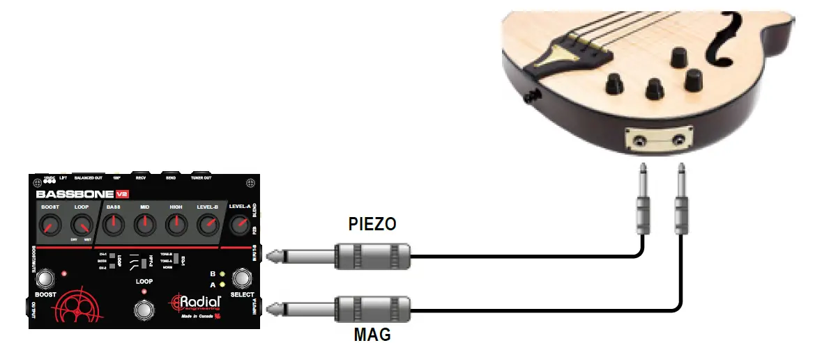 Radial engineering BASSBONE-V2 2-ch Bass Preamp and DI Pedal 20