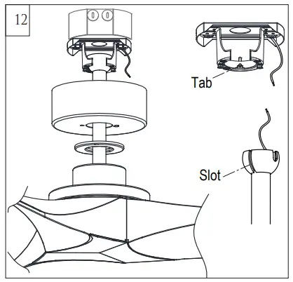 MONTE CARLO 3CLNCSM52MBK Collins Coastal Smart 52 Inch Ceiling Fan - Install ball