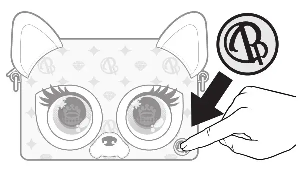 Purse Pets T26700 0046 20139590 Metallic Magic Puppy - PRESS BUTTON 1