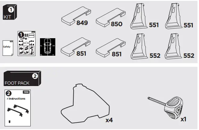 THULE-Kit-145301-Custom-Fit-Kit-for-Roof-Rack-System-for-HYUNDAI-Ioniq-5-fig 1