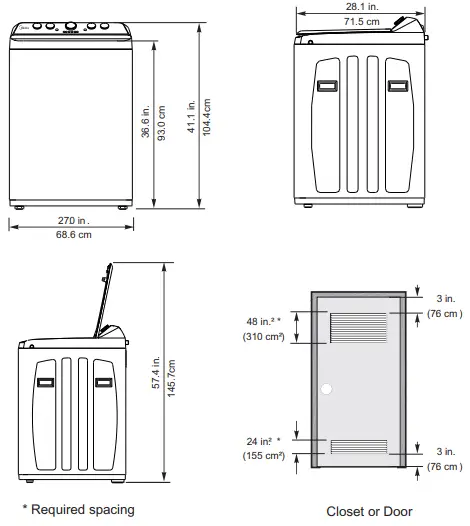 Midea MA500W210 Series 21kg Top Loader Washing Machine - Requirements