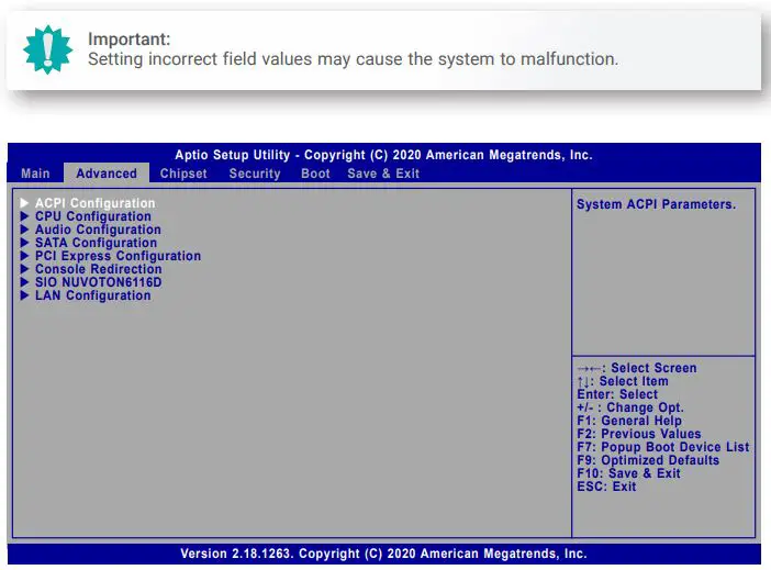 DFI AL253 4 Inch SBC Industrial Motherboard User Manual - Advanced