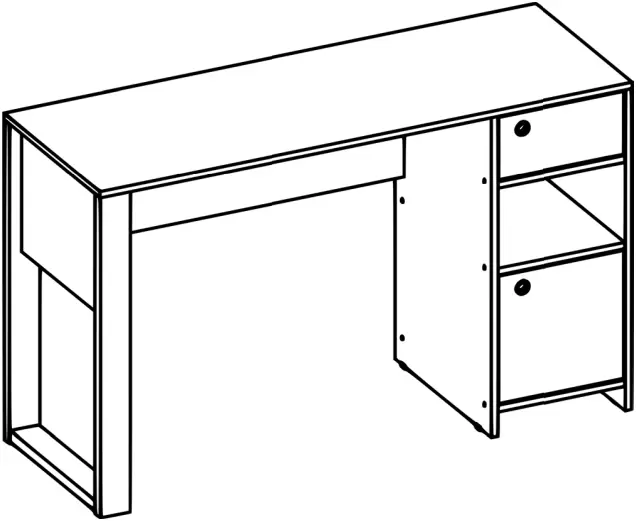 TECHNI MOBILI RTA-954D Industrial Writing Desk with Storage