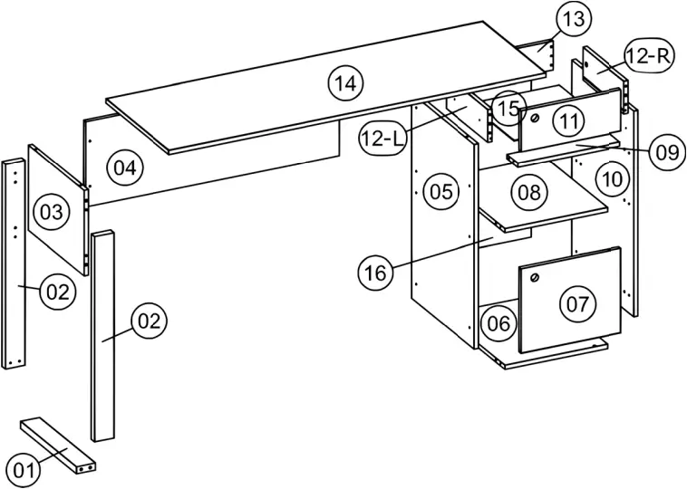 TECHNI MOBILI RTA-954D - MAIN PARTS LAYOUT