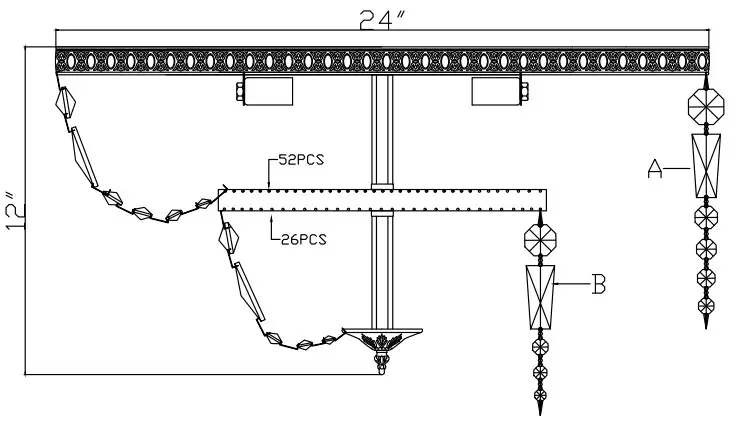 CRYSTORAMA 724-EB-CL-SAQ Six Light Ceiling Mount -