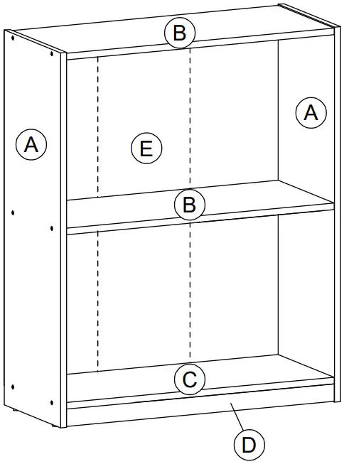 Furinno 22131 2 Tier Open Shelf Bookcase - PARTS