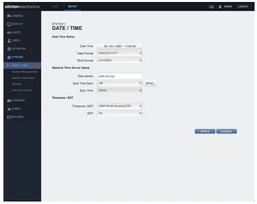 SYSTEM / Date & Time